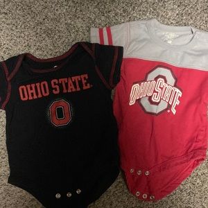 (2) 3-6 month Ohio State Baby Onesies